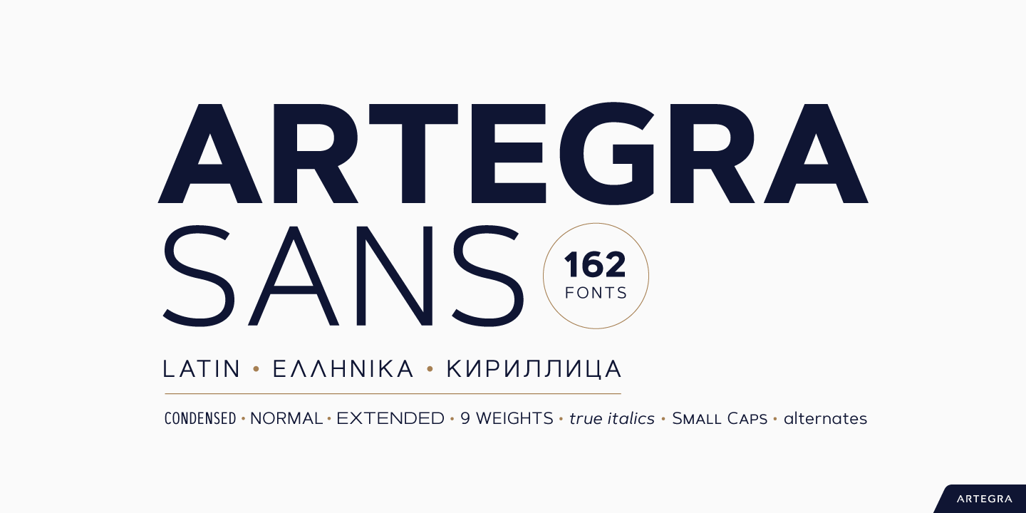 Ejemplo de fuente Artegra Sans Extended Extra Light Italic